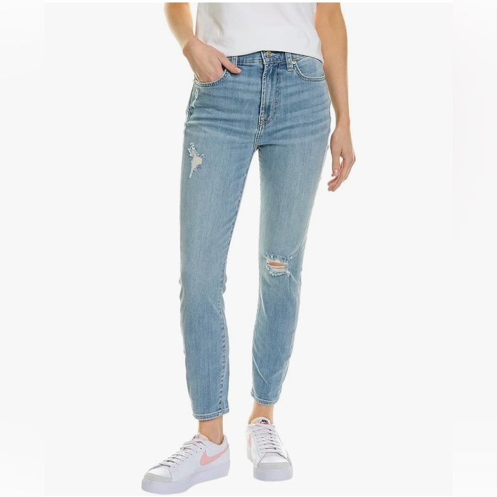 7 For All Mankind Women's High Waist Ankle Gwenevere Farrah Jean_size 28 - Picture 1 of 13